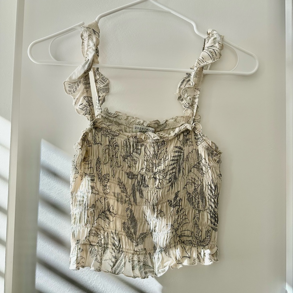 TWO Piece - Leaf Cream Women's Top & Skirt